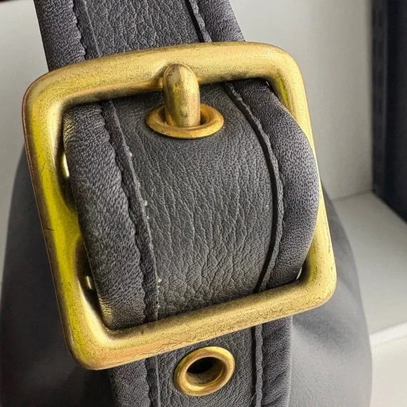 Coach 1970’s Black Leather Duffle Feed Sack Made in New York City - Picture 8 of 16